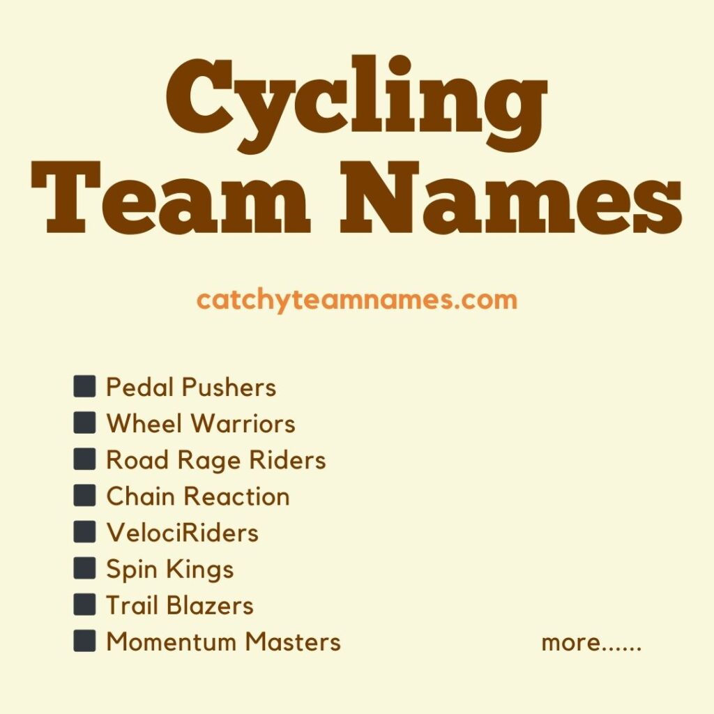 Cycling Team Names