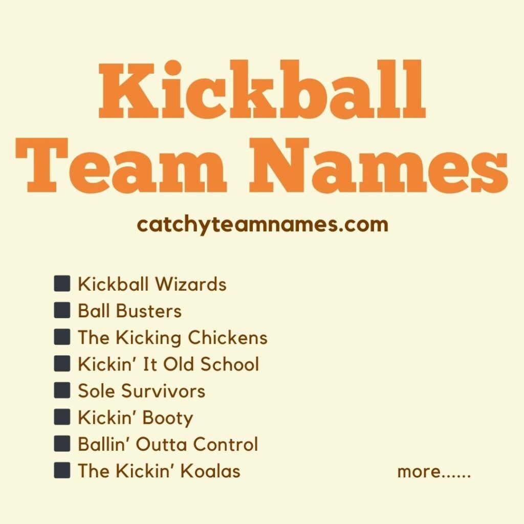 Kickball Team Names