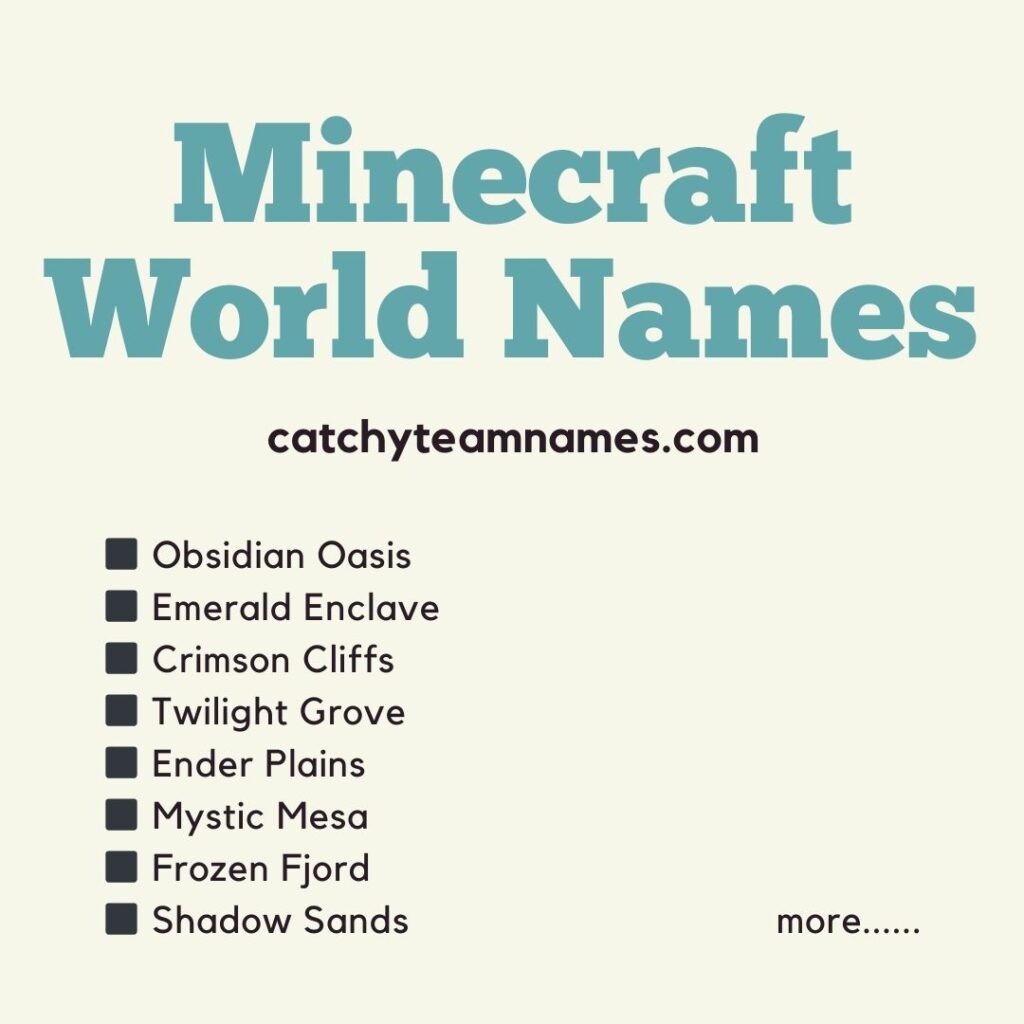 Minecraft World Names