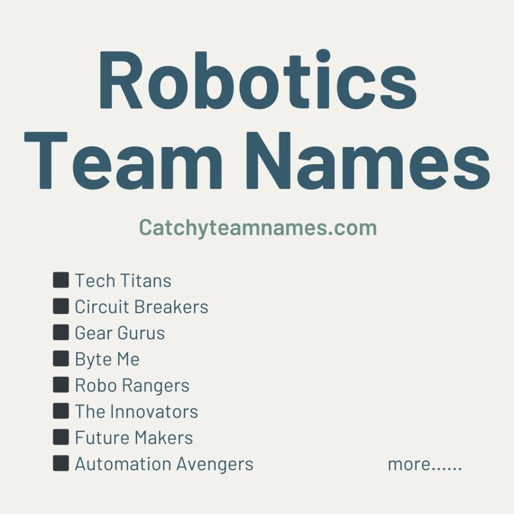 Robotics Team Names