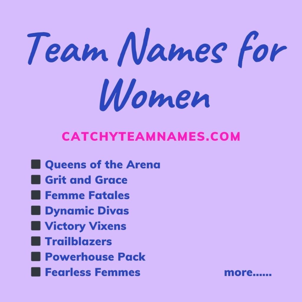 Team Names for Women